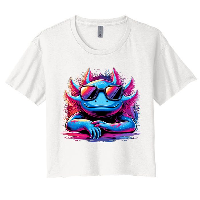 Axolotl Colorful Anime Cute Kawaii Axolotl Crop Top