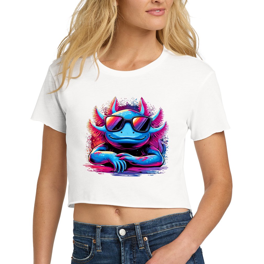 Axolotl Colorful Anime Cute Kawaii Axolotl Crop Top