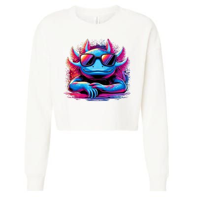 Axolotl Colorful Anime Cute Kawaii Axolotl Cropped Pullover Crew
