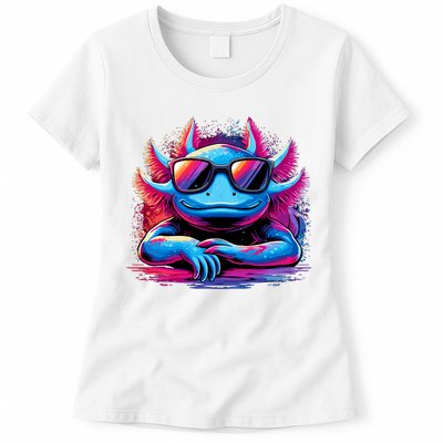 Axolotl Colorful Anime Cute Kawaii Axolotl Womens T-Shirt