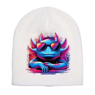 Axolotl Colorful Anime Cute Kawaii Axolotl Short Acrylic Beanie