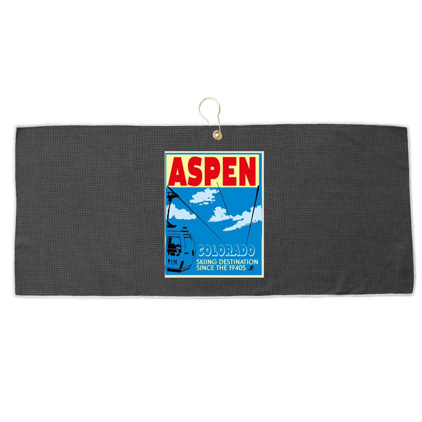 Aspen Colorado Large Microfiber Waffle Golf Towel