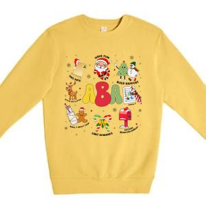 Aba Christmas Applied Behavior Analysis Aba Winter Xmas Premium Crewneck Sweatshirt