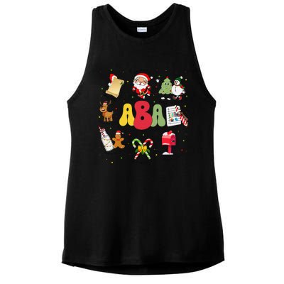 Aba Christmas Applied Behavior Analysis Aba Winter Xmas Ladies PosiCharge Tri-Blend Wicking Tank