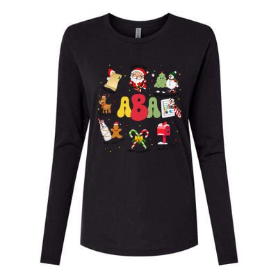 Aba Christmas Applied Behavior Analysis Aba Winter Xmas Womens Cotton Relaxed Long Sleeve T-Shirt