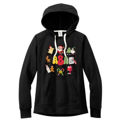 Aba Christmas Applied Behavior Analysis Aba Winter Xmas Women's Fleece Hoodie