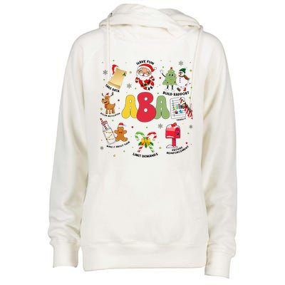 Aba Christmas Applied Behavior Analysis Aba Winter Xmas Womens Funnel Neck Pullover Hood