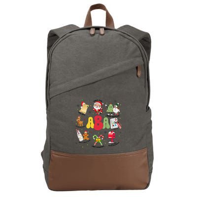 Aba Christmas Applied Behavior Analysis Aba Winter Xmas Cotton Canvas Backpack