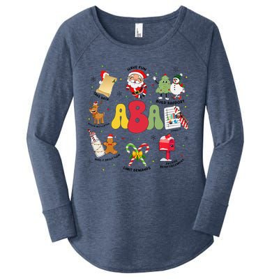 Aba Christmas Applied Behavior Analysis Aba Winter Xmas Women's Perfect Tri Tunic Long Sleeve Shirt