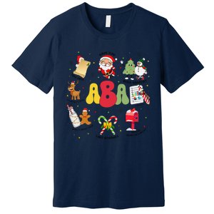 Aba Christmas Applied Behavior Analysis Aba Winter Xmas Premium T-Shirt