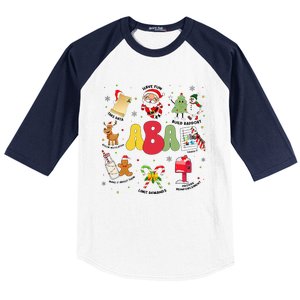 Aba Christmas Applied Behavior Analysis Aba Winter Xmas Baseball Sleeve Shirt