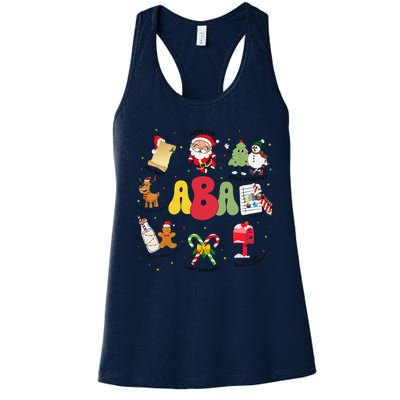 Aba Christmas Applied Behavior Analysis Aba Winter Xmas Women's Racerback Tank