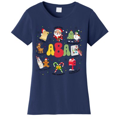 Aba Christmas Applied Behavior Analysis Aba Winter Xmas Women's T-Shirt