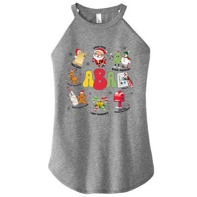 Aba Christmas Applied Behavior Analysis Aba Winter Xmas Women's Perfect Tri Rocker Tank