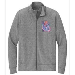 Anatomy Cardiologist Anatomical Heart Stretch Full-Zip Cadet Jacket