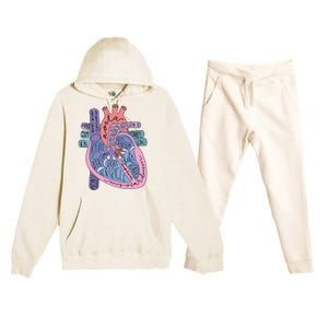 Anatomy Cardiologist Anatomical Heart Premium Hooded Sweatsuit Set