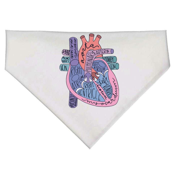 Anatomy Cardiologist Anatomical Heart USA-Made Doggie Bandana