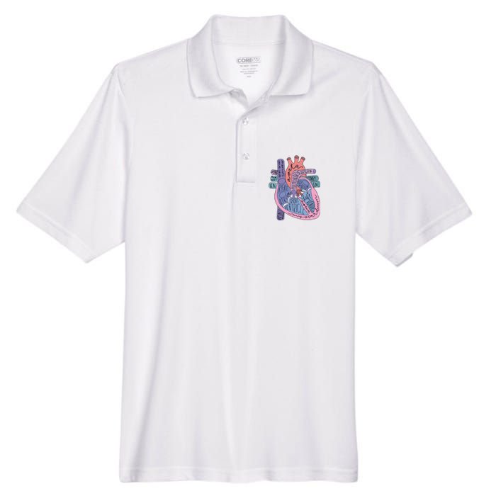 Anatomy Cardiologist Anatomical Heart Men's Origin Performance Pique Polo