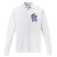 Anatomy Cardiologist Anatomical Heart Performance Long Sleeve Polo