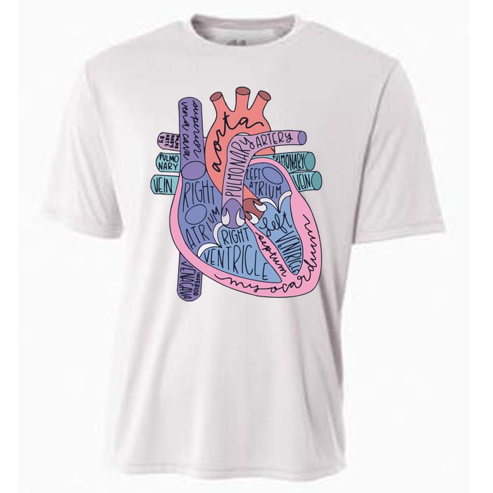 Anatomy Cardiologist Anatomical Heart Cooling Performance Crew T-Shirt