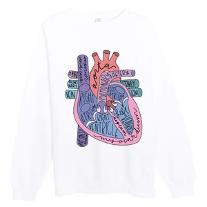 Anatomy Cardiologist Anatomical Heart Premium Crewneck Sweatshirt