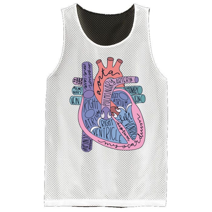 Anatomy Cardiologist Anatomical Heart Mesh Reversible Basketball Jersey Tank