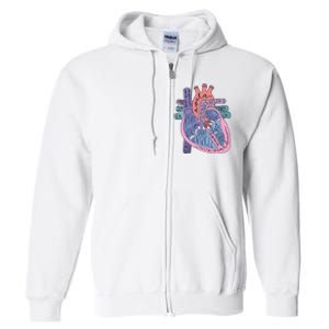 Anatomy Cardiologist Anatomical Heart Full Zip Hoodie