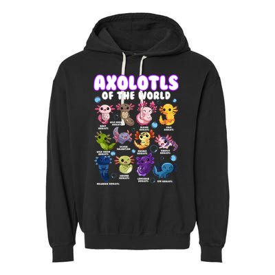 Axolotl Cute Axolotls Animals Of The World Herpetology 2 Garment-Dyed Fleece Hoodie