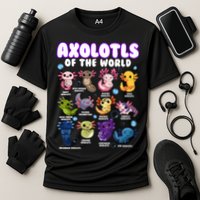 Axolotl Cute Axolotls Animals Of The World Herpetology 2 Cooling Performance Crew T-Shirt