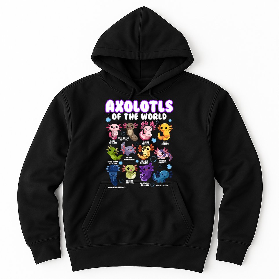 Axolotl Cute Axolotls Animals Of The World Herpetology 2 Hoodie