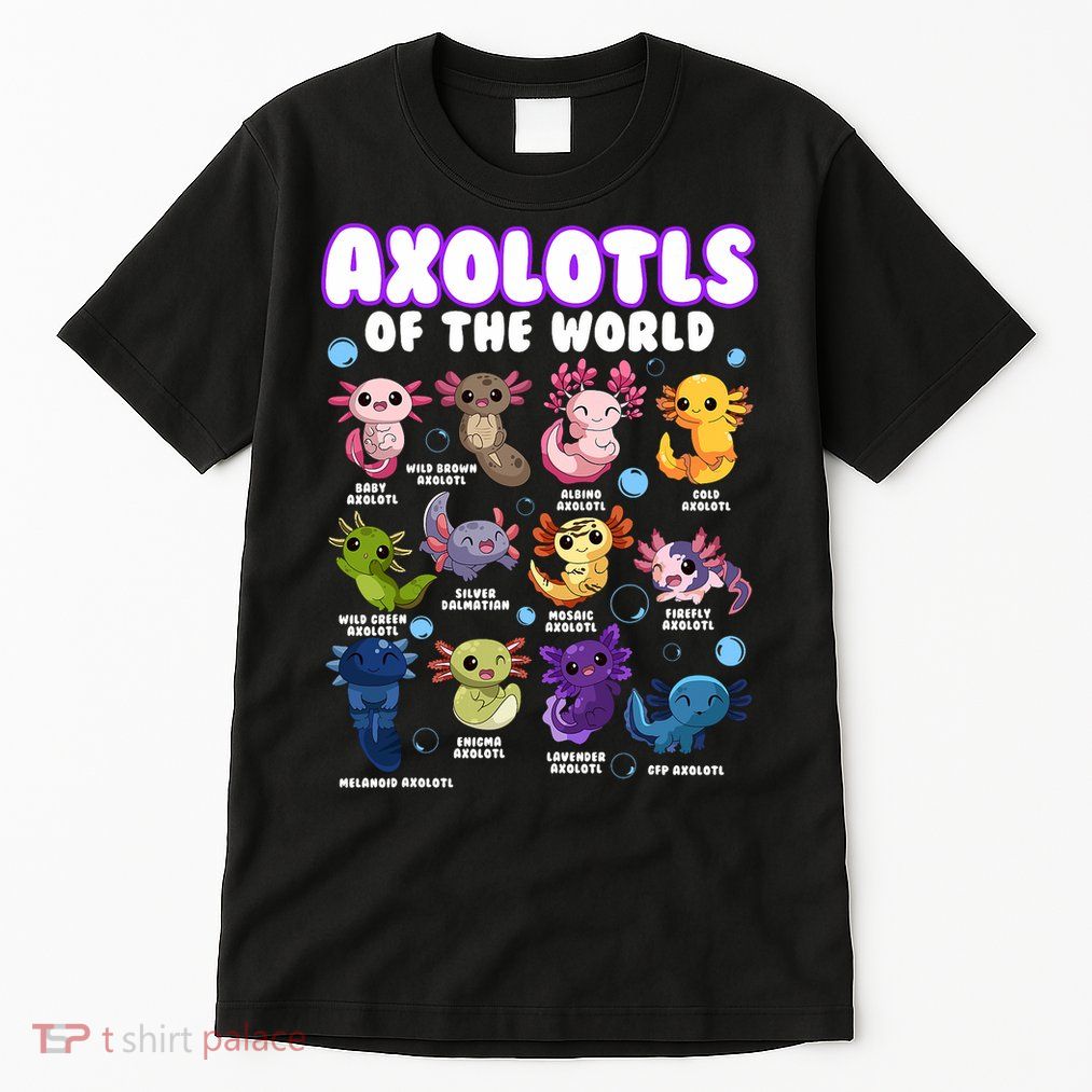 Axolotl Cute Axolotls Animals Of The World Herpetology 2 Tall T-Shirt