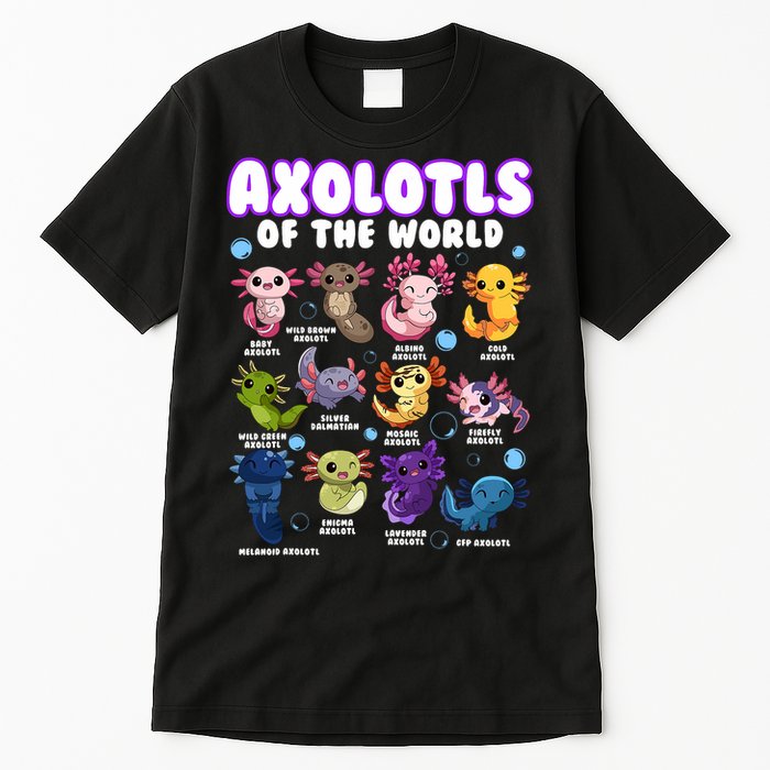 Axolotl Cute Axolotls Animals Of The World Herpetology 2 Tall T-Shirt