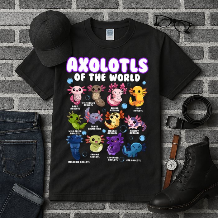 Axolotl Cute Axolotls Animals Of The World Herpetology 2 Tall T-Shirt