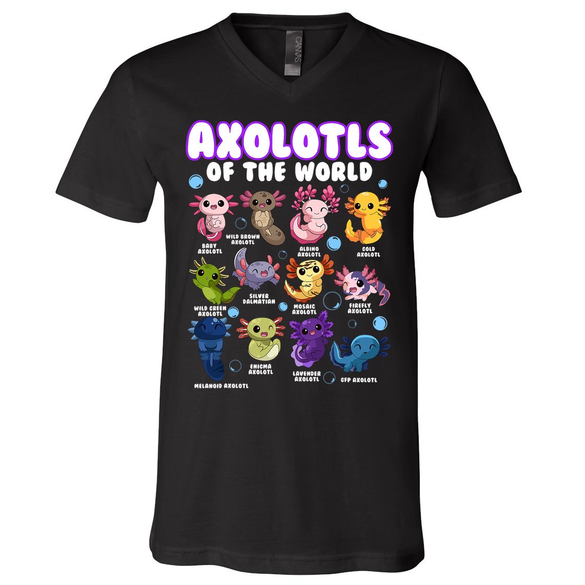 Axolotl Cute Axolotls Animals Of The World Herpetology 2 V-Neck T-Shirt