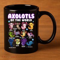 Axolotl Cute Axolotls Animals Of The World Herpetology 2 11oz C Handle Ceramic Mug
