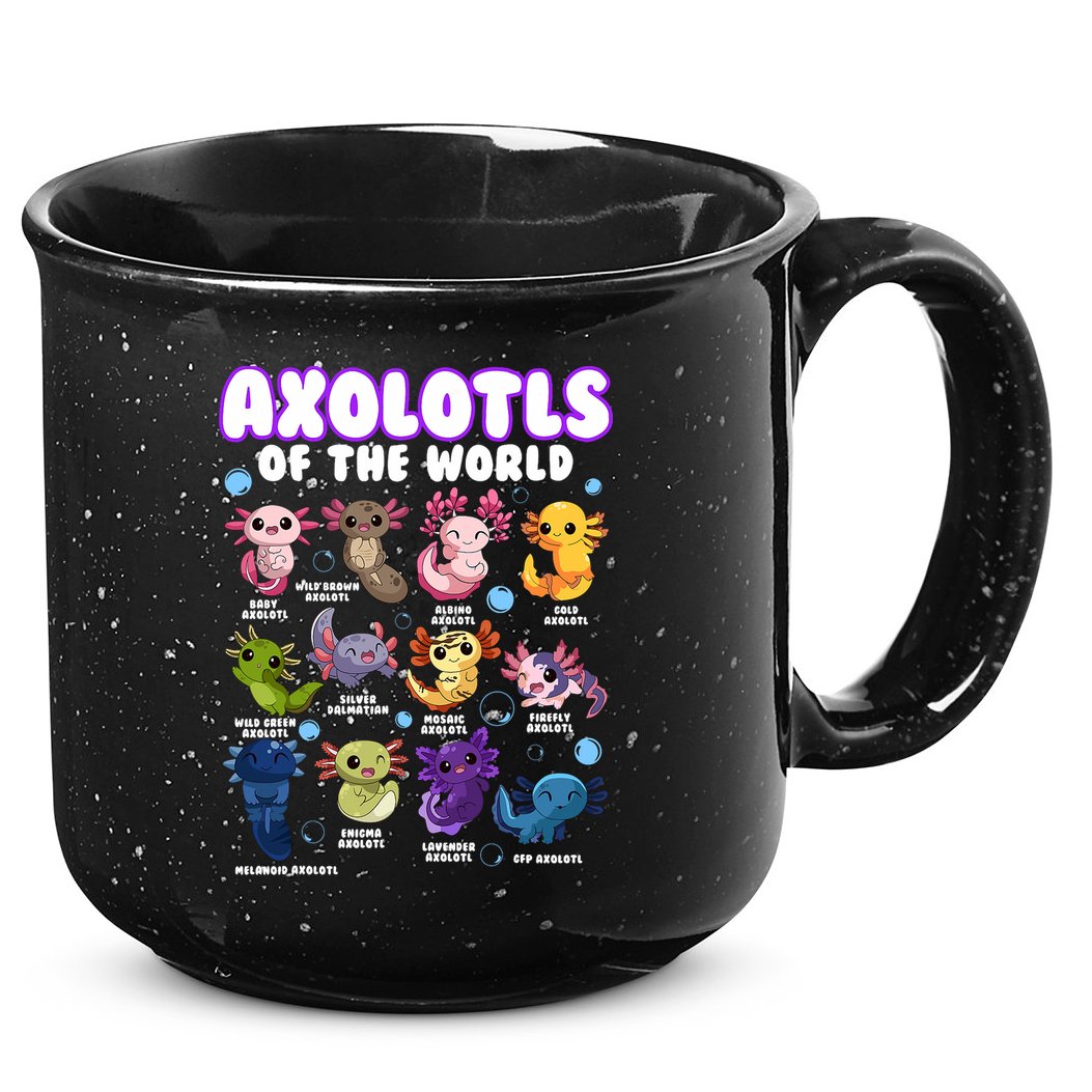 Axolotl Cute Axolotls Animals Of The World Herpetology 2 15oz Campfire Ceramic Mug