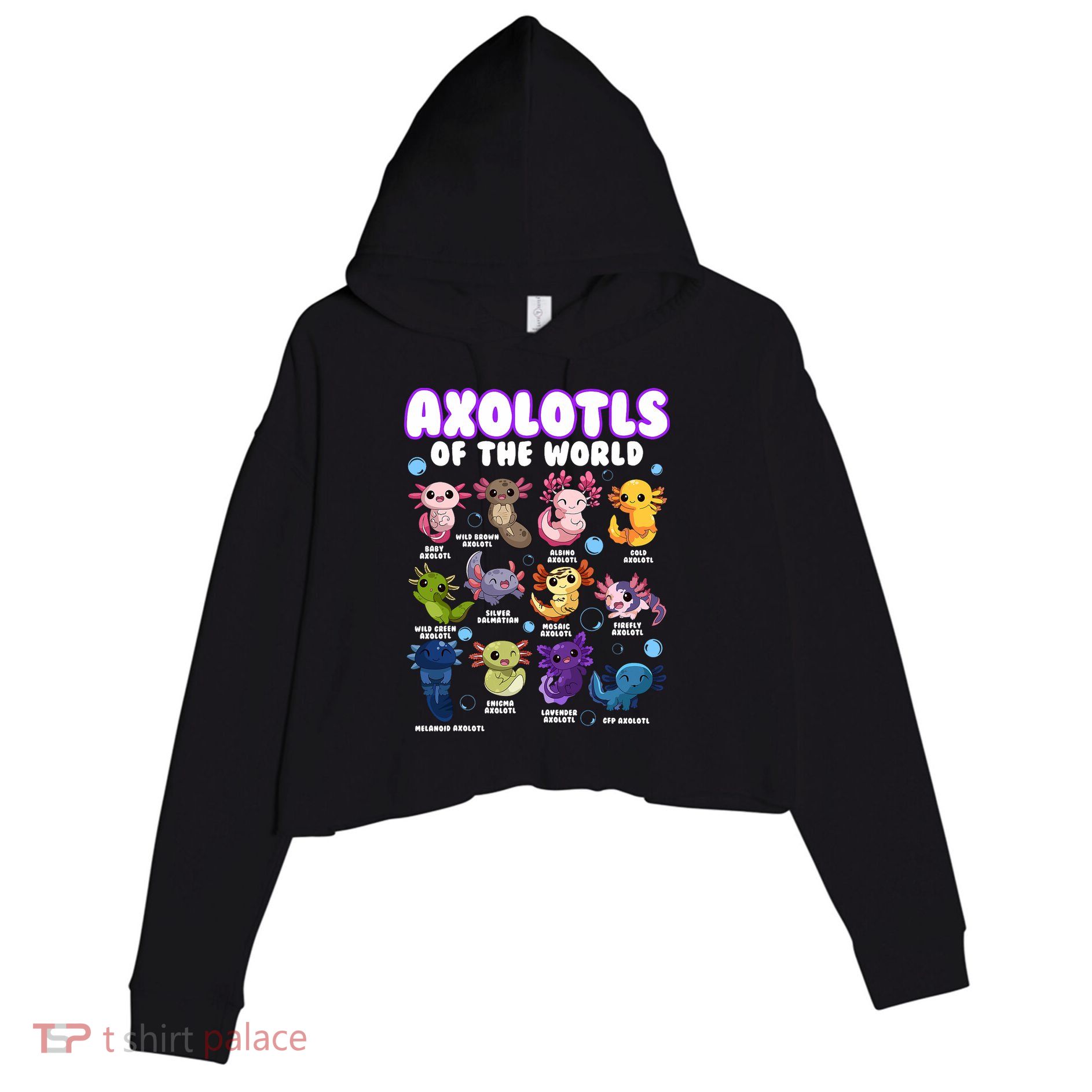 Axolotl Cute Axolotls Animals Of The World Herpetology 2 Crop Fleece Hoodie