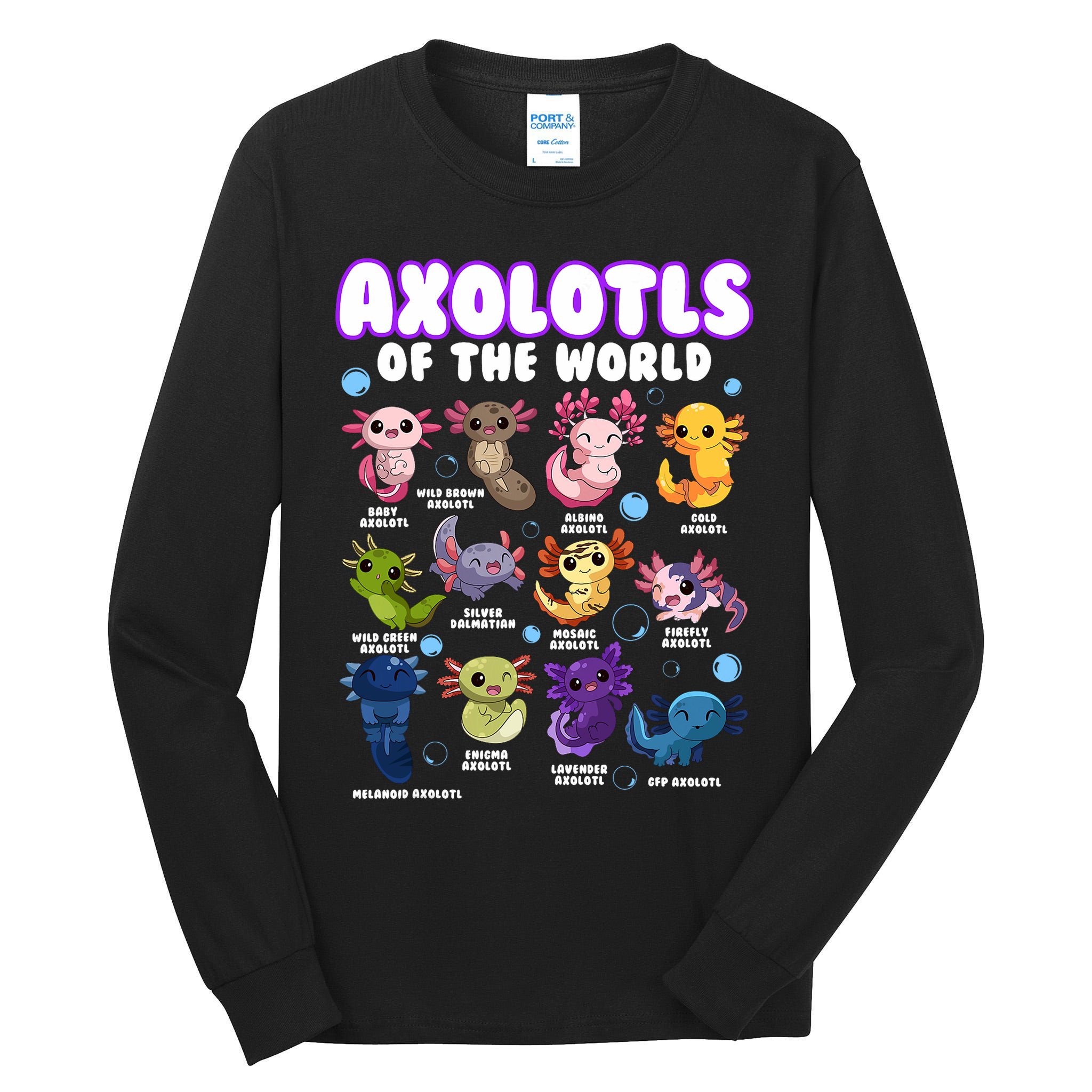 Axolotl Cute Axolotls Animals Of The World Herpetology 2 Tall Long Sleeve T-Shirt