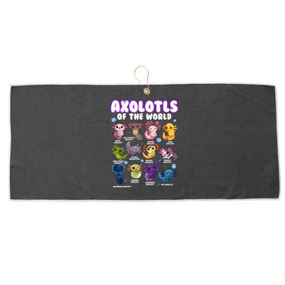 Axolotl Cute Axolotls Animals Of The World Herpetology 2 Large Microfiber Waffle Golf Towel