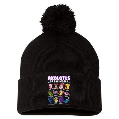 Axolotl Cute Axolotls Animals Of The World Herpetology 2 Pom Pom 12in Knit Beanie