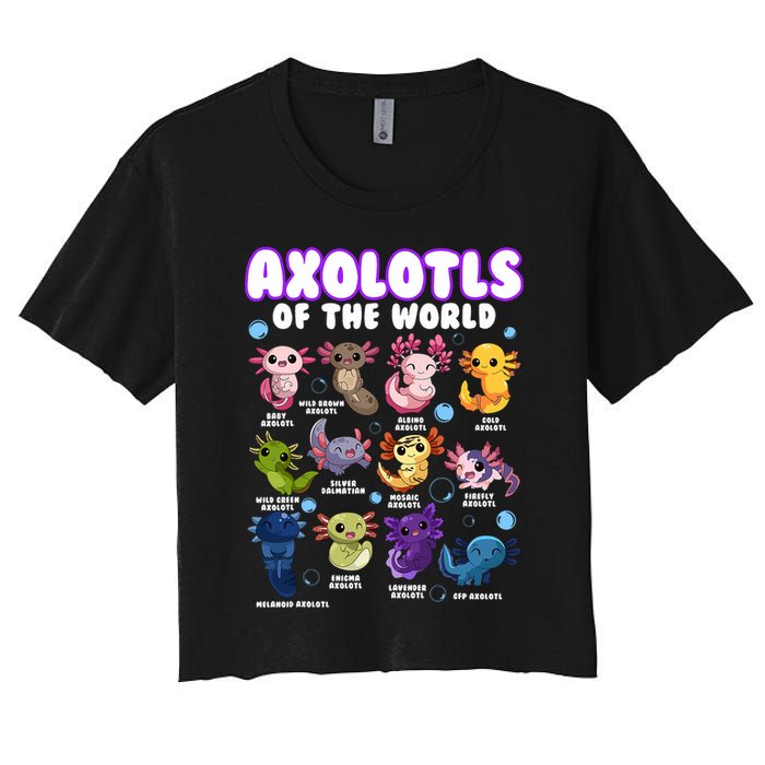 Axolotl Cute Axolotls Animals Of The World Herpetology 2 Women's Crop Top Tee