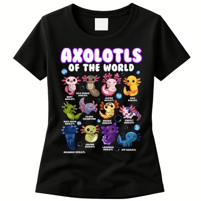 Axolotl Cute Axolotls Animals Of The World Herpetology 2 Womens T-Shirt