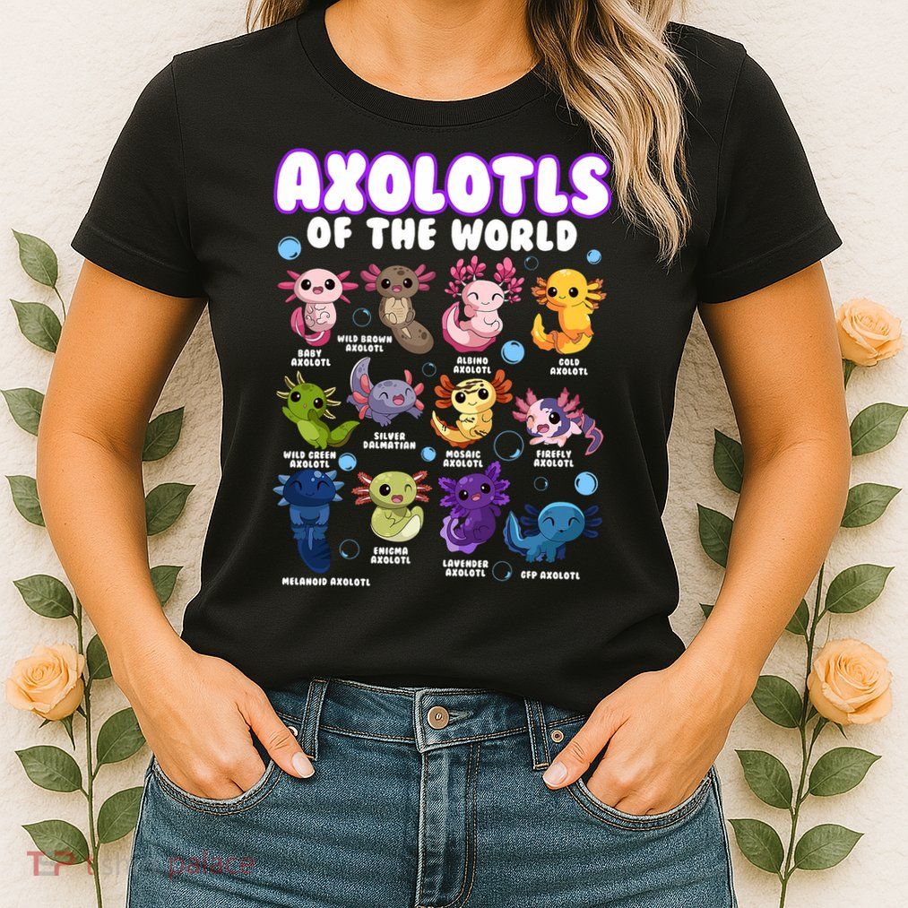Axolotl Cute Axolotls Animals Of The World Herpetology 2 Womens T-Shirt