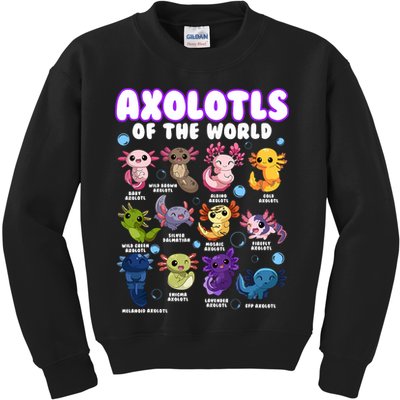 Axolotl Cute Axolotls Animals Of The World Herpetology 2 Kids Sweatshirt