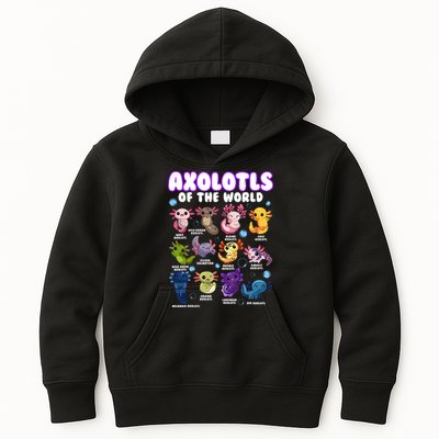 Axolotl Cute Axolotls Animals Of The World Herpetology 2 Kids Hoodie