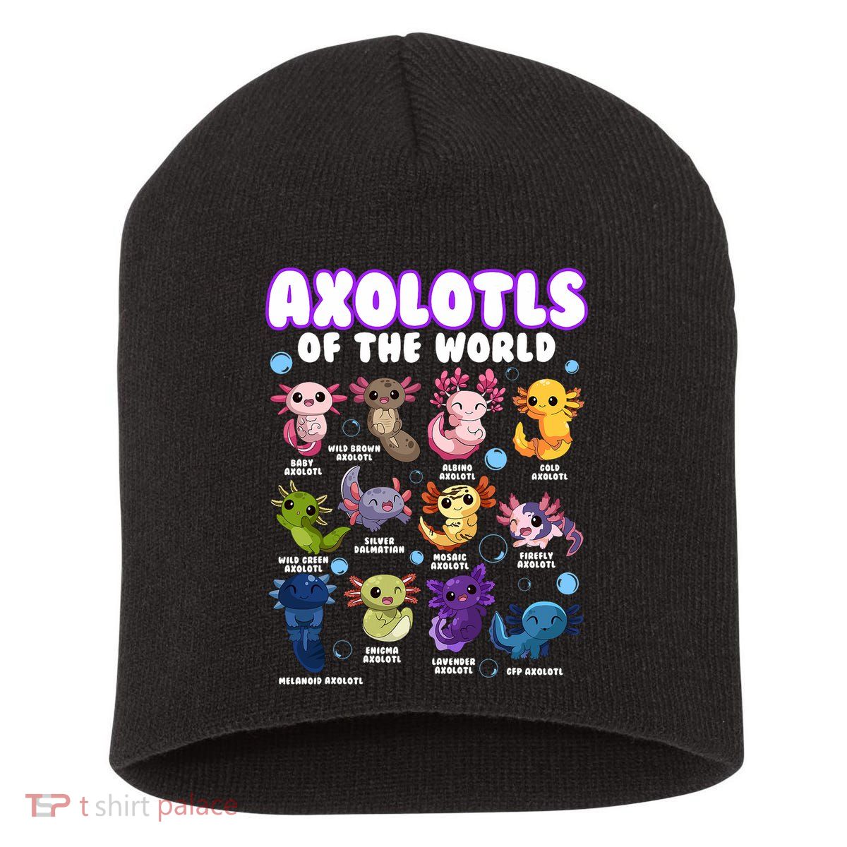 Axolotl Cute Axolotls Animals Of The World Herpetology 2 Short Acrylic Beanie