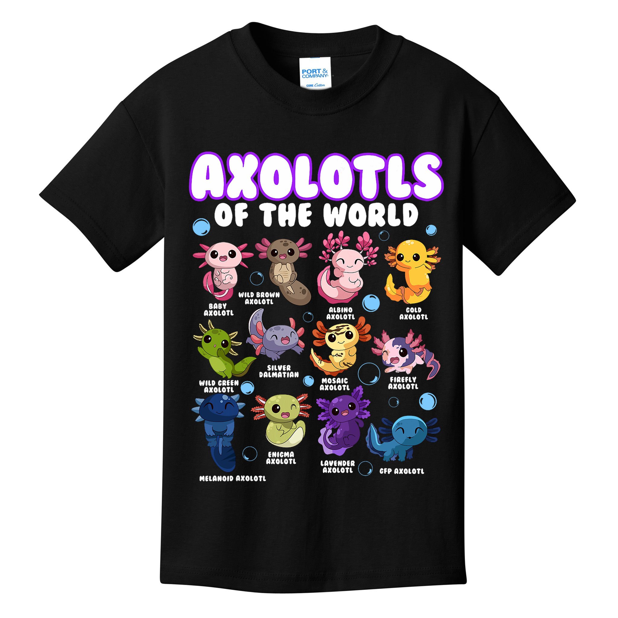 Axolotl Cute Axolotls Animals Of The World Herpetology 2 Kids T-Shirt