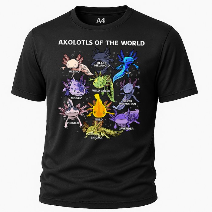 Axolotl Cute Axolotls Animals Of The World Herpetology Cooling Performance Crew T-Shirt