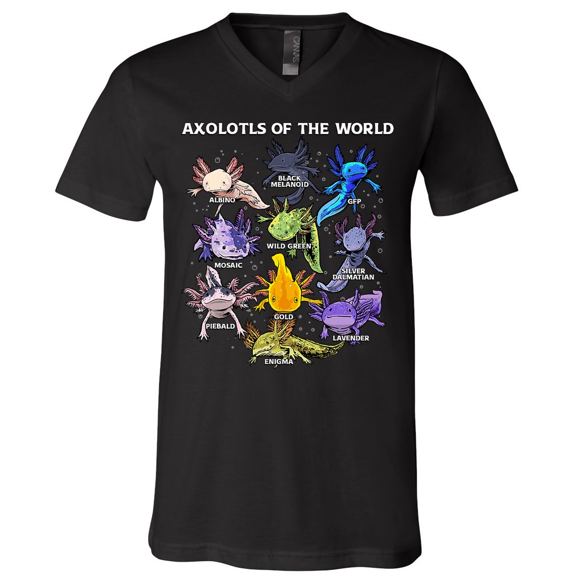 Axolotl Cute Axolotls Animals Of The World Herpetology V-Neck T-Shirt