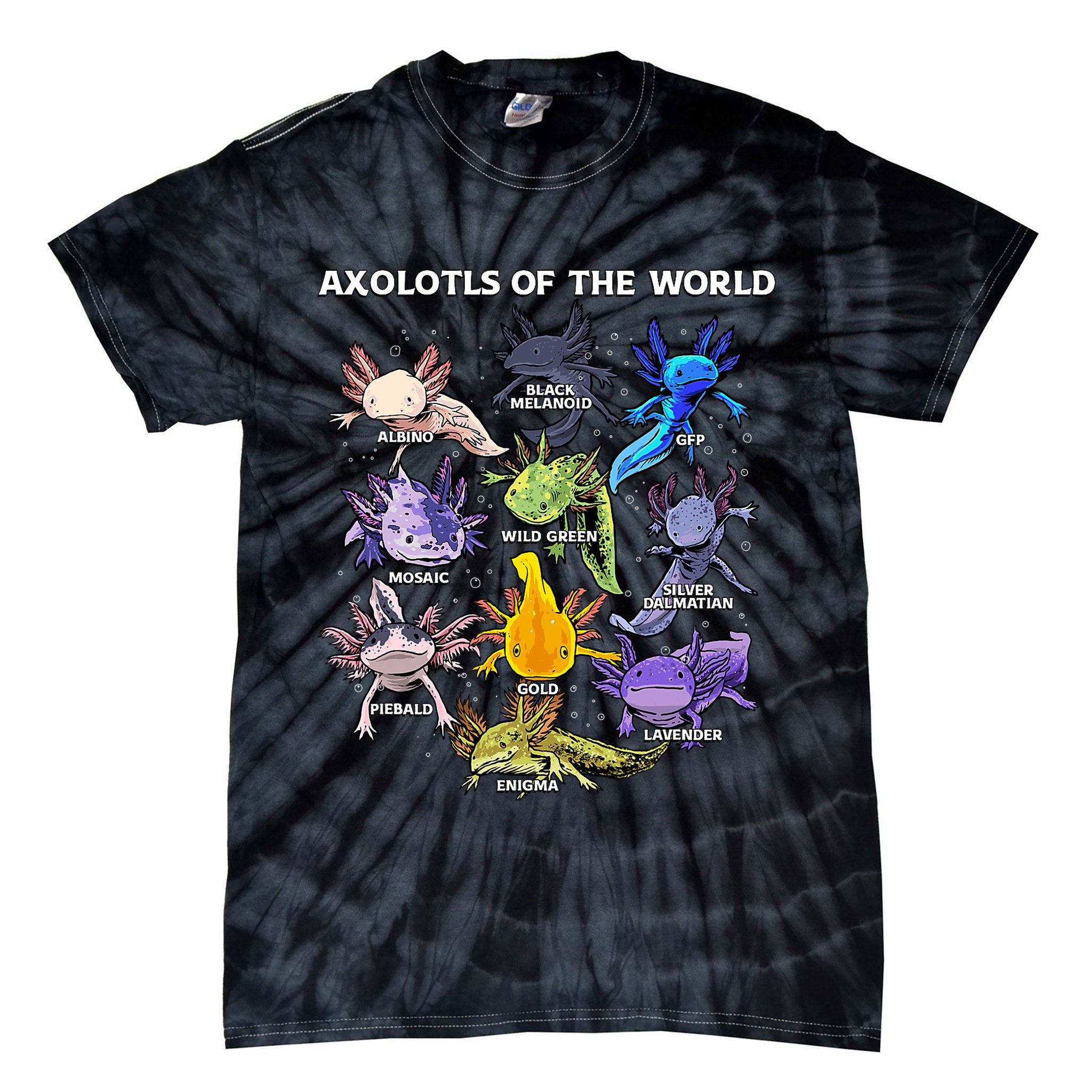 Axolotl Cute Axolotls Animals Of The World Herpetology Tie-Dye T-Shirt